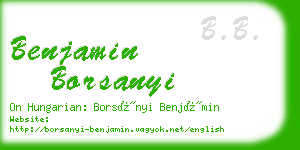 benjamin borsanyi business card